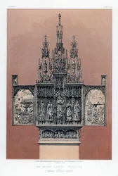 Ein geschnitztes Elfenbein-Triptychon, 19. Jahrhundert