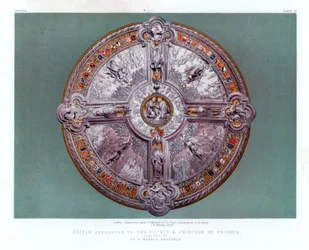 Schild präsentiert an den Prinzen und die Prinzessin von Preußen