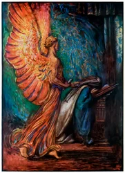 Der Bote kommt zu Christiana aus The Pilgrims Progress From This World, To That Which Is To Come von John Bunyan (1628-1688) Illustration von Byam Shaw (1872-1919)