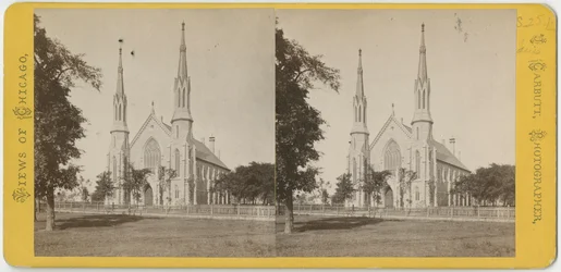 Stereoskopische Ansicht der Unity Church, um 1870