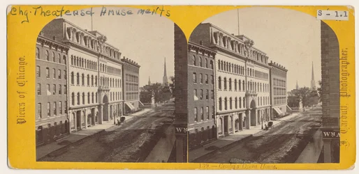 Ansicht des Crosbys Opera House vor dem Chicagoer Brand von 1871