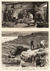 Die Not in Irland, der Herzog von Edinburgh und die Offiziere des Hilfsgeschwaders besuchen die Kranken vor der Westküste