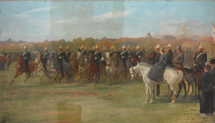 Die Shanghai-Freiwilligen bei einer Überprüfung, 1892