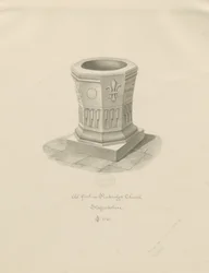 Taufbecken in der Kirche von Penkridge (1841)