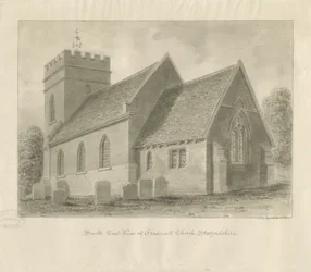 Fradswell Kirche: Sepia-Zeichnung