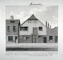 Versammlungshaus von St. Mary Magdalen im Hof, Bermondsey Square, London, ca. 1828