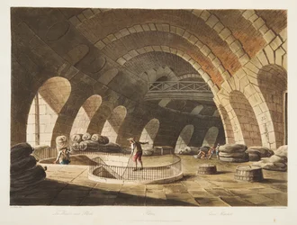 Kornmarkt, Illustration aus Versailles, Paris und Saint Denis, veröffentlicht 1805