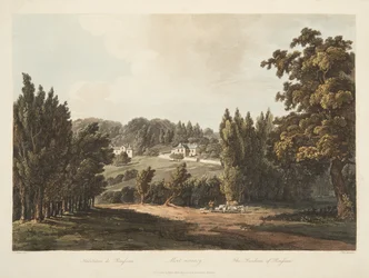 Die Residenz von Rousseau, Illustration aus Versailles, Paris und Saint Denis, veröffentlicht 1809
