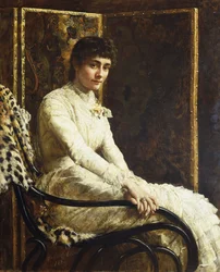 Porträt der Frau des Künstlers Marian Huxley in ihrem Hochzeitskleid, 1880