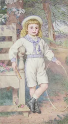 Junge mit einem Reifen