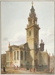 Ansicht der Kirche St. James Garlickhythe, City of London, 1811