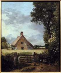 Hütte in einem Weizenfeld