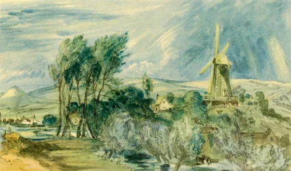 Ford Road und Rope Walk mit der Windmühle, nahe Folkestone, 1947