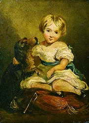 Mädchen mit einem Hund