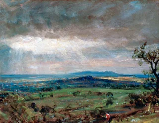Hampstead Heath mit Harrow in der Ferne, um 1821