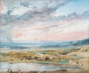 Hampstead Heath mit Teich und Badenden