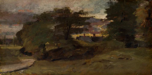 Landschaft mit Hütten, 1809-1810