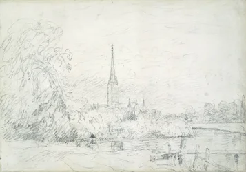 Salisbury-Kathedrale von Nordwesten, 1829