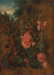 Studie von Stockrosen, ca. 1826