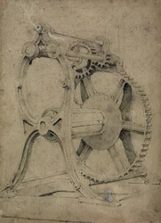 Winde oder Krabbenmechanismus zum Aufwickeln von Ketten, 1830er Jahre