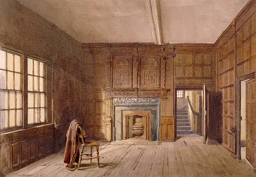 Innenansicht von Sir John Spencers Zimmer im Canonbury House, Islington, London, 1887