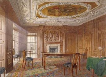 Innenansicht des Eichenraums, New River Head, Finsbury, London, 1886