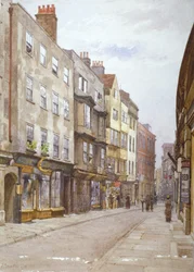 Blick auf die Hollywell Street nach Westen, Westminster, London, 1882
