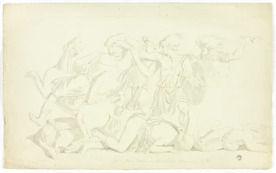 Antikes Basrelief mit Schlacht der Amazonen
