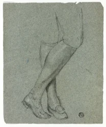 Gekreuzte Beine einer stehenden Figur