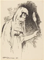 Orientalische Frau, die eine Fackel hält