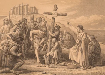 Die erste Predigt des Christentums in Britannien, ca. 1900