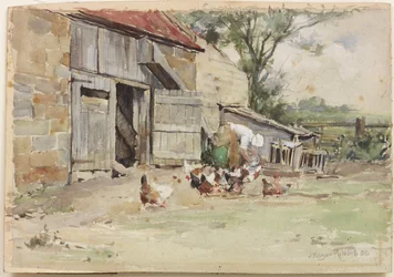 Hühner füttern, 1909