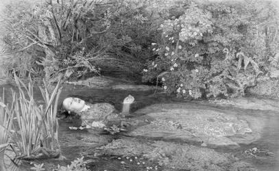 Ophelia, graviert von Alfred Smith, veröffentlicht von Henry Graves & Co., 1864