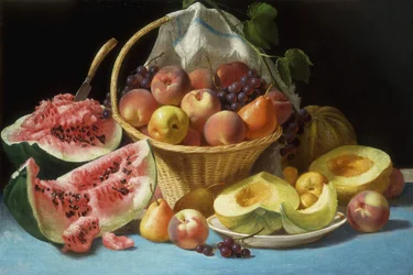 Melonen, Pfirsiche und Trauben