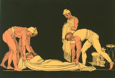 Odysseus schläft an seiner eigenen Küste, von den phäakischen Seeleuten abgelegt