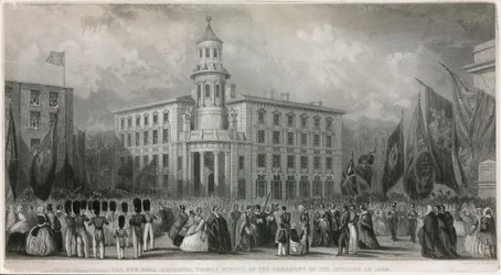 Die neue Kohlenbörse, Thames Street, bei der Eröffnungszeremonie 1849