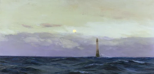 Wolf Rock Leuchtturm, eine felsige Insel vor der Küste von Cornwall (England)