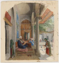 Ein Fakir an der Tür einer Moschee, Konstantinopel