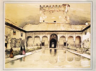Die Alhambra von Granada, Farblithographie von John Frederick Lewis