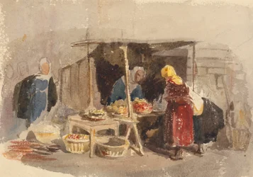 Ein Obststand auf einem Markt