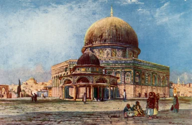 Felsendom mit Kuppel der Kette Kubbet Es Silseleh, 1902