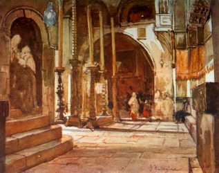 Der Salbungsstein aus dem Umgang der Kreuzfahrerkirche, 1902