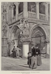 Der Dogenpalast, Venedig, Winkeldekorative Skulptur, Das Urteil Salomos