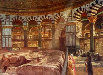 Der Heilige Felsen unter der Kuppel des Felsendoms, 1902