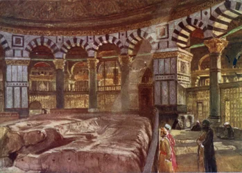 Der heilige Felsen unter der Kuppel der Omar-Moschee