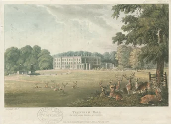 Trentham Hall: farbige Lithographie