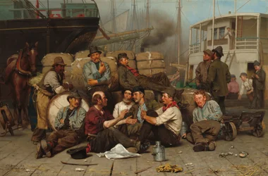 Mittagspause der Hafenarbeiter, 1879