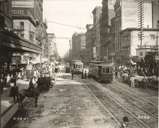Market Street, Osten von der 10., Philadelphia, 1907