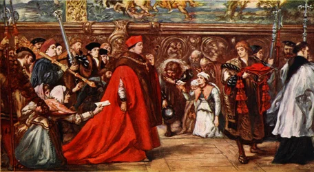 Kardinal Wolsey auf dem Weg zur Westminster Hall, Illustration aus 