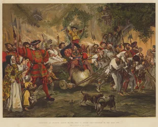 Weihnachten im Windsor Castle zur Zeit von Heinrich VIII., das Einbringen des Weihnachtsklotzes